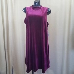 Tash & Sophie Velvet Mock Neck Dress